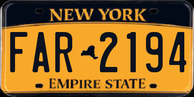 NY license plate FAR2194