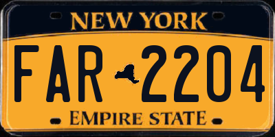 NY license plate FAR2204