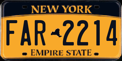 NY license plate FAR2214