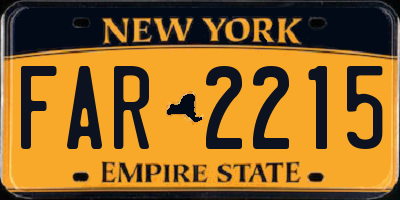 NY license plate FAR2215
