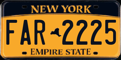 NY license plate FAR2225