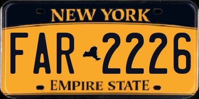 NY license plate FAR2226