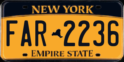 NY license plate FAR2236