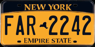 NY license plate FAR2242