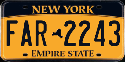 NY license plate FAR2243
