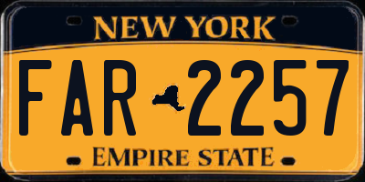 NY license plate FAR2257