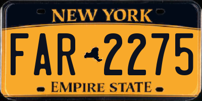 NY license plate FAR2275