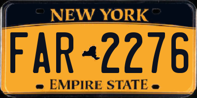NY license plate FAR2276