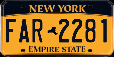 NY license plate FAR2281