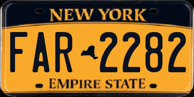 NY license plate FAR2282