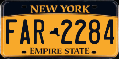 NY license plate FAR2284
