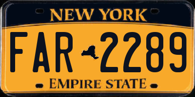 NY license plate FAR2289