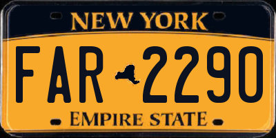 NY license plate FAR2290