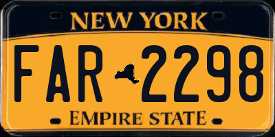 NY license plate FAR2298