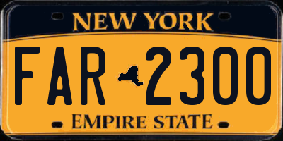 NY license plate FAR2300