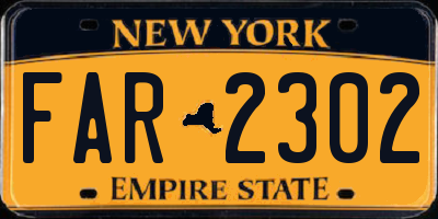 NY license plate FAR2302