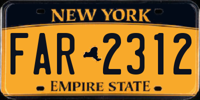 NY license plate FAR2312