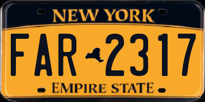 NY license plate FAR2317