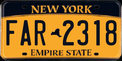 NY license plate FAR2318