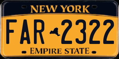 NY license plate FAR2322