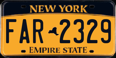 NY license plate FAR2329