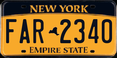 NY license plate FAR2340