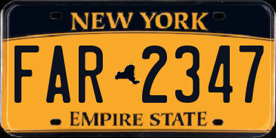 NY license plate FAR2347