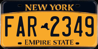 NY license plate FAR2349