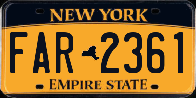 NY license plate FAR2361