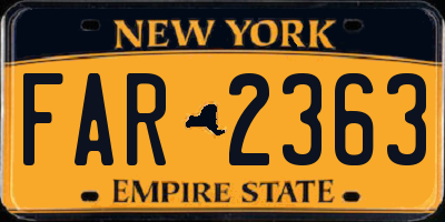 NY license plate FAR2363