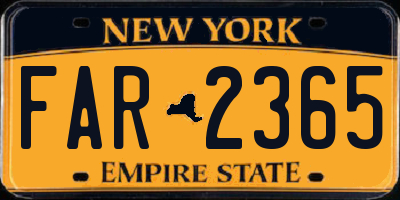 NY license plate FAR2365