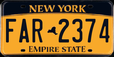 NY license plate FAR2374