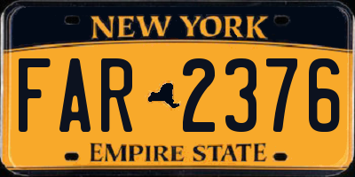 NY license plate FAR2376