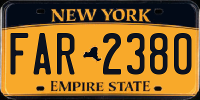 NY license plate FAR2380
