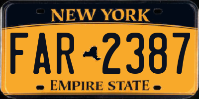 NY license plate FAR2387