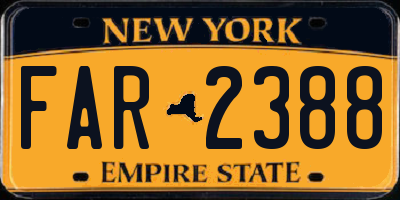 NY license plate FAR2388