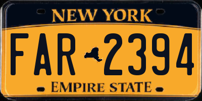 NY license plate FAR2394
