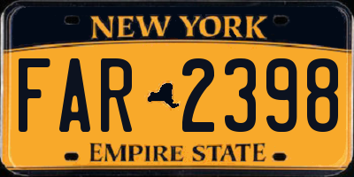 NY license plate FAR2398