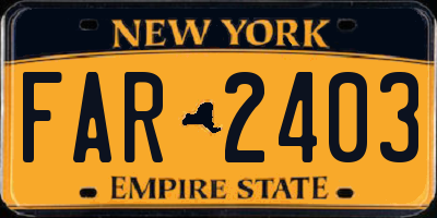 NY license plate FAR2403