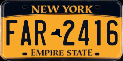 NY license plate FAR2416