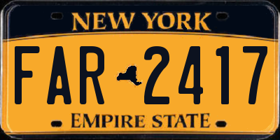 NY license plate FAR2417