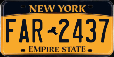 NY license plate FAR2437