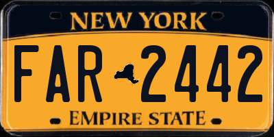 NY license plate FAR2442