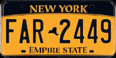 NY license plate FAR2449