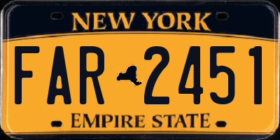 NY license plate FAR2451