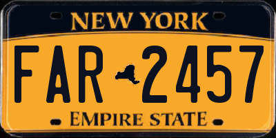 NY license plate FAR2457