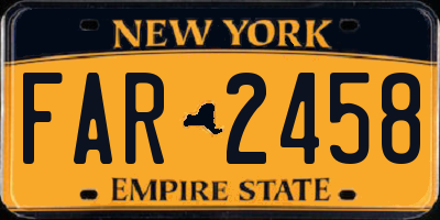 NY license plate FAR2458