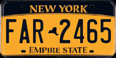 NY license plate FAR2465