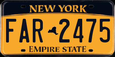 NY license plate FAR2475