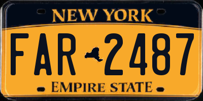 NY license plate FAR2487